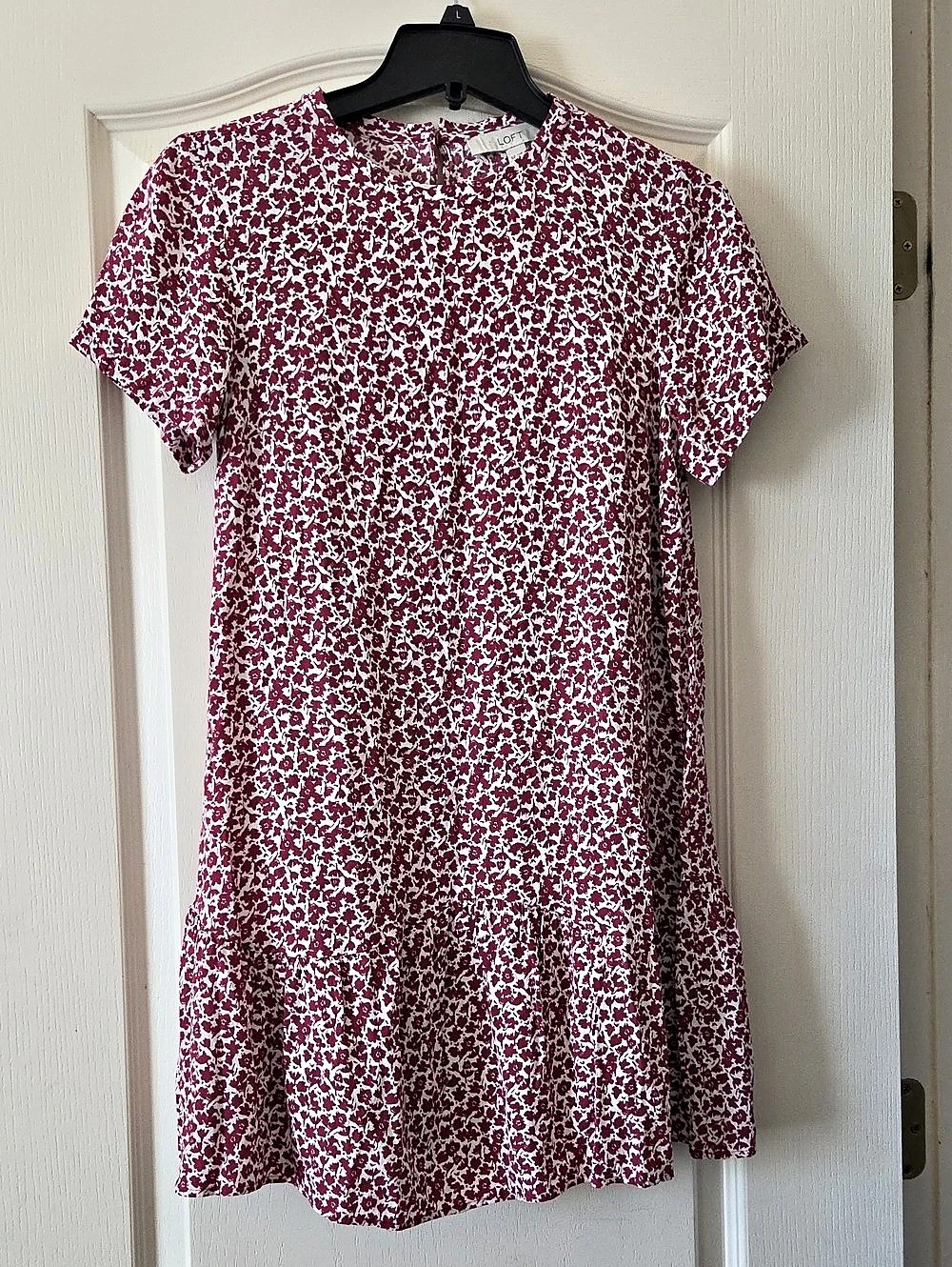 LOFT Floral Mini Dress in Pink & White Size 6P